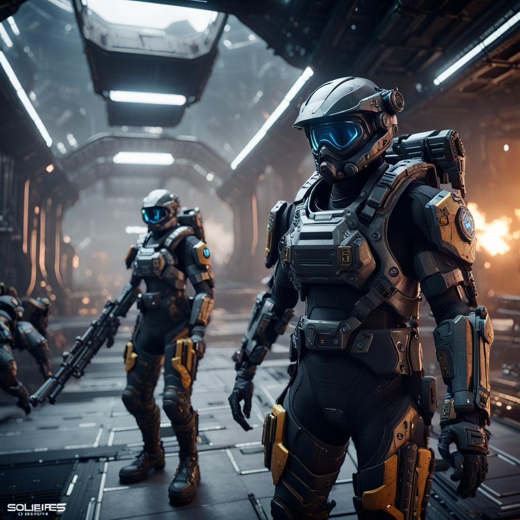 Futuristic Soldiers in Grid War: 3D Game Cinematic