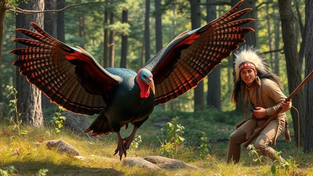 Wild Turkey Evades Hunter in Lush Forest