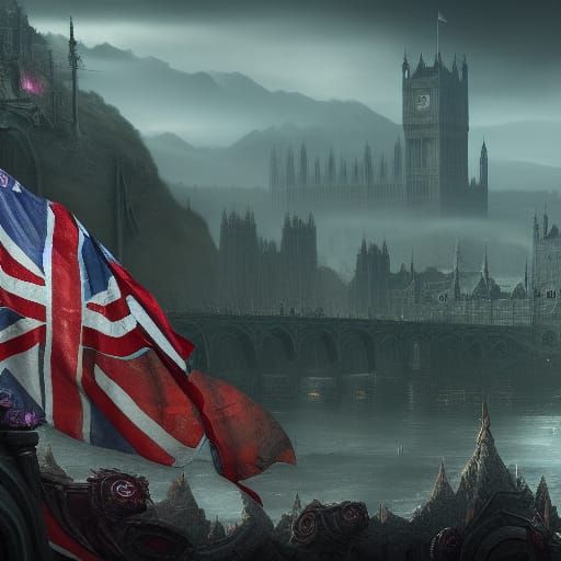 Fantastical Union Jack Flag in Detailed Digital Art