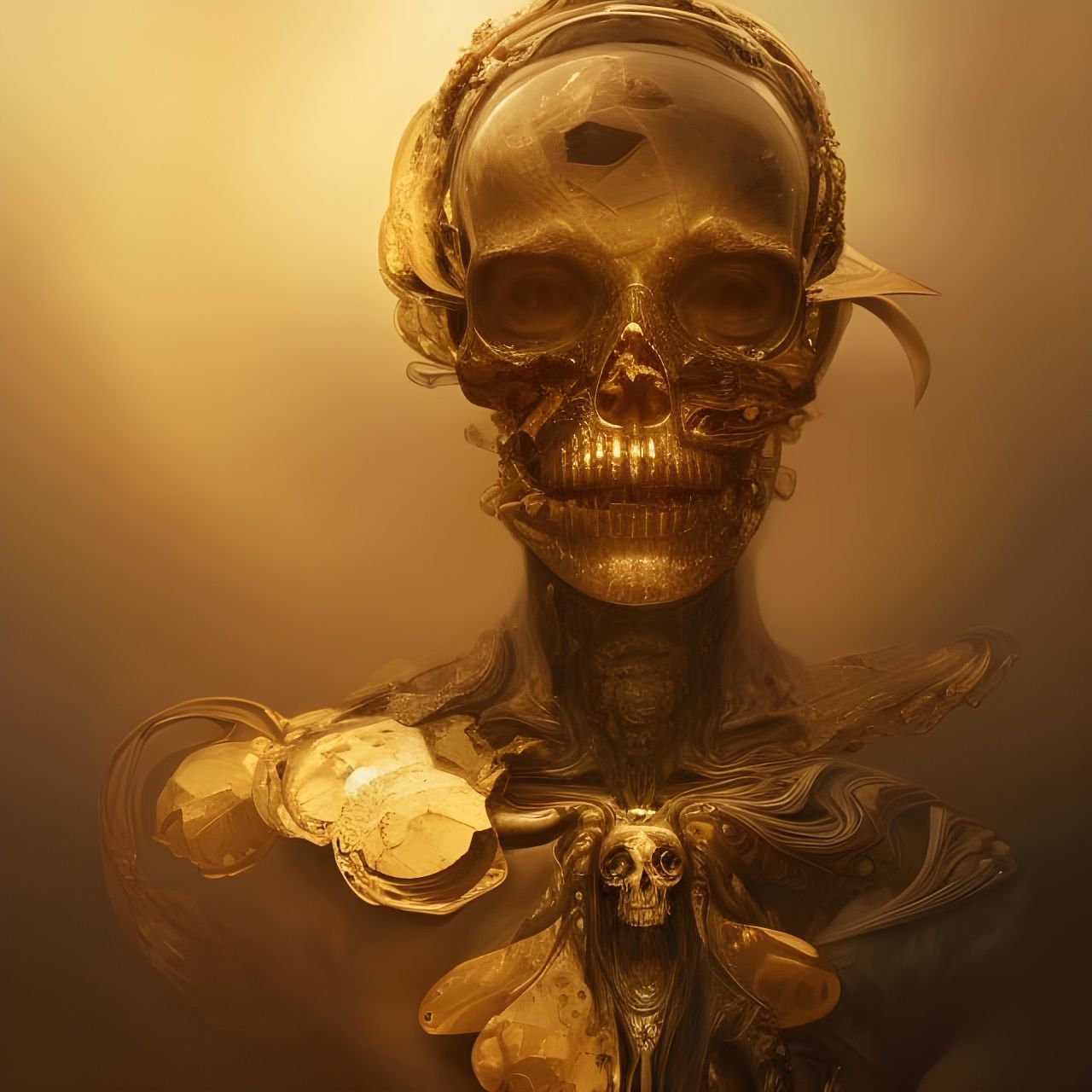 Diamond Skull Portrait in Sci-Fi Style