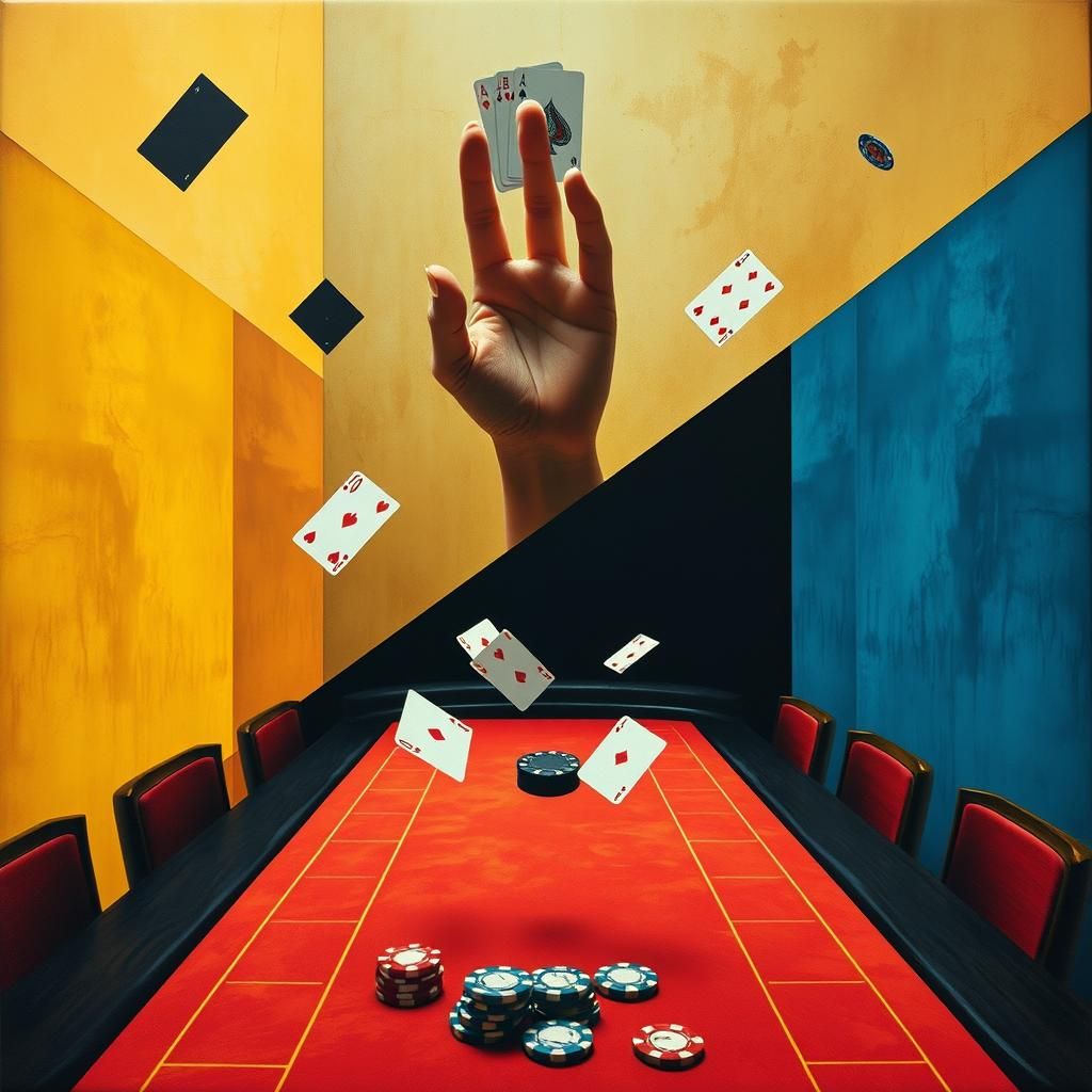 Surreal Casino Dreamscape with Floating Hand