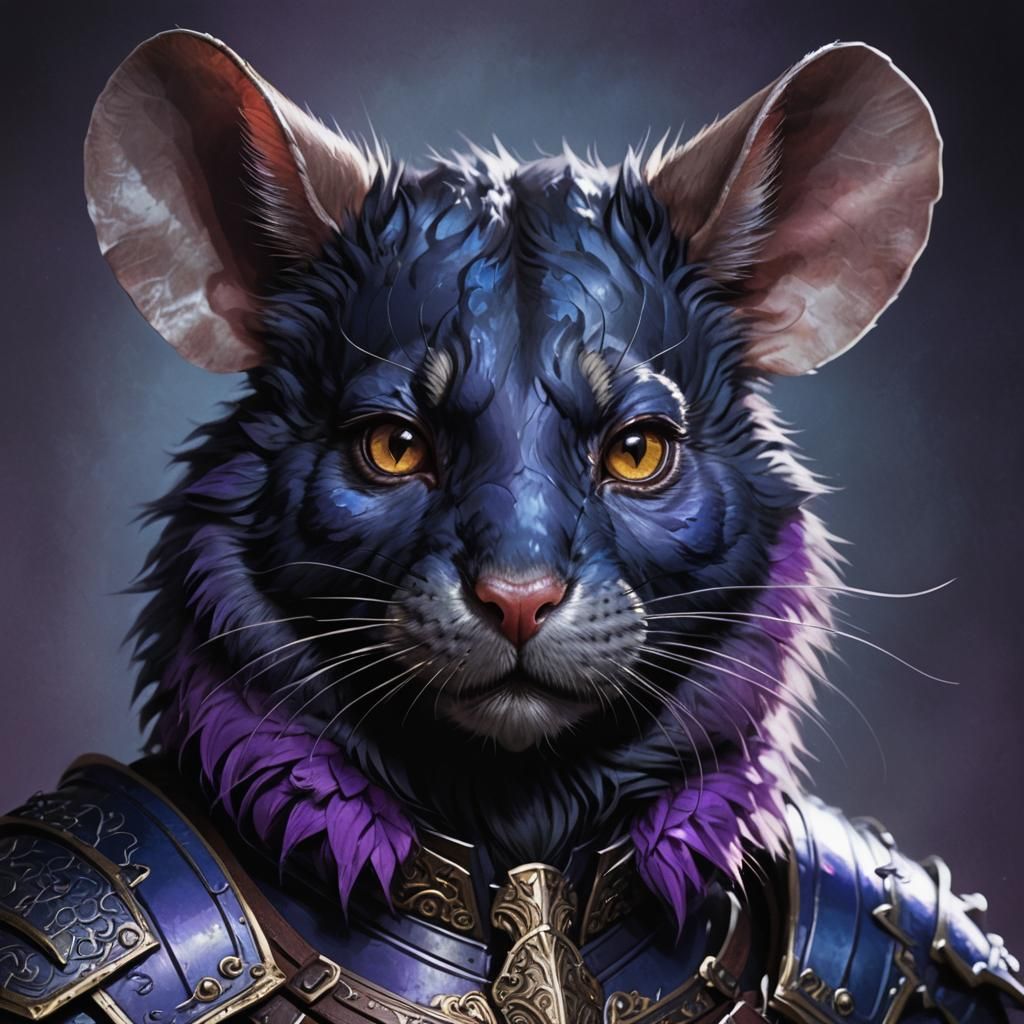 Dark Fantasy Rogue Mouse Portrait in Volumetric Lighting