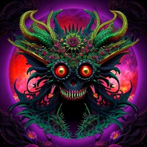 Mutant floral biopunk monster