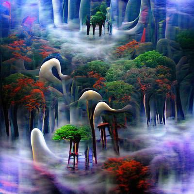 Surreal Mystic Forest: A Dreamlike Landscape