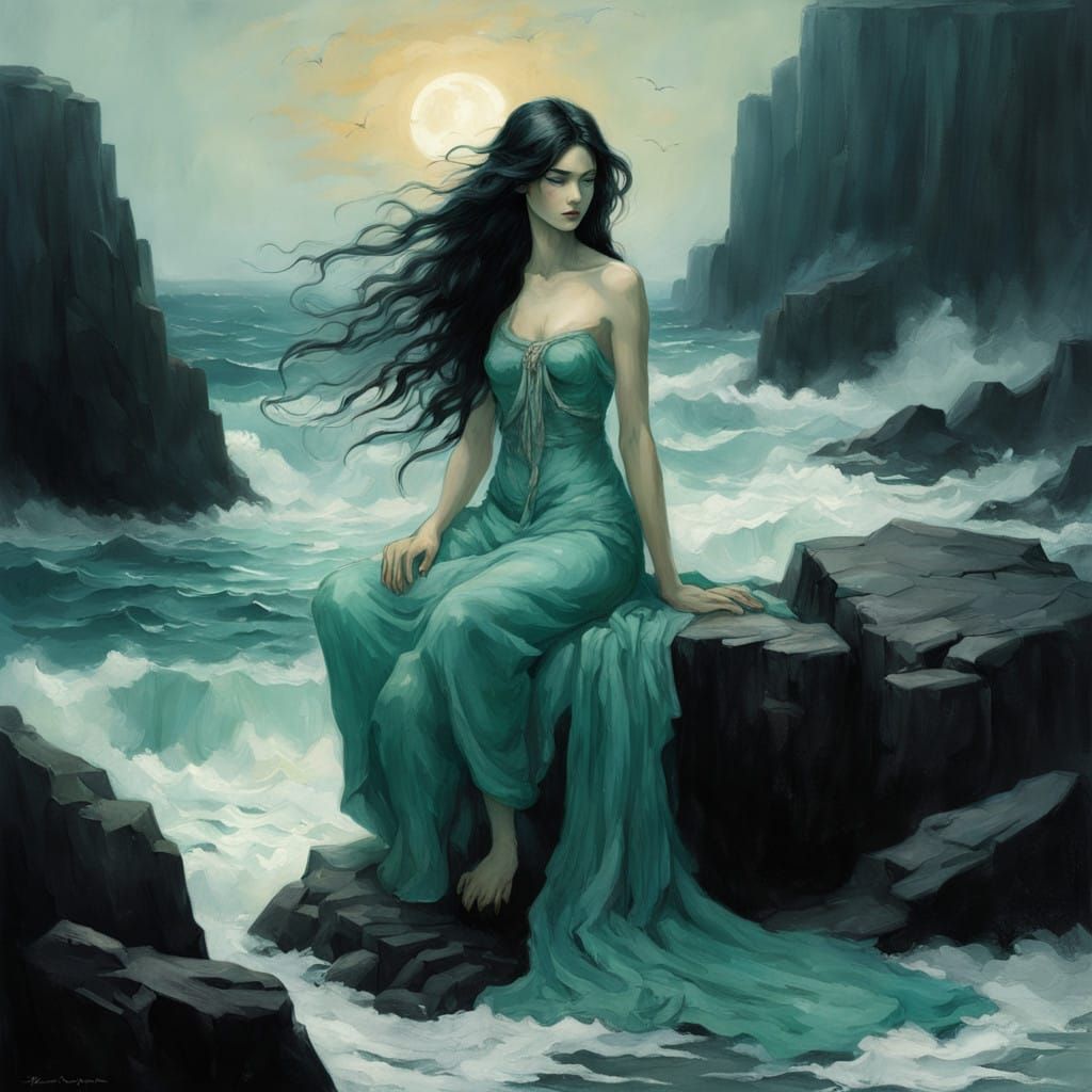 Siren Weeps over the Lifeless Body of a Young Man on the Sea