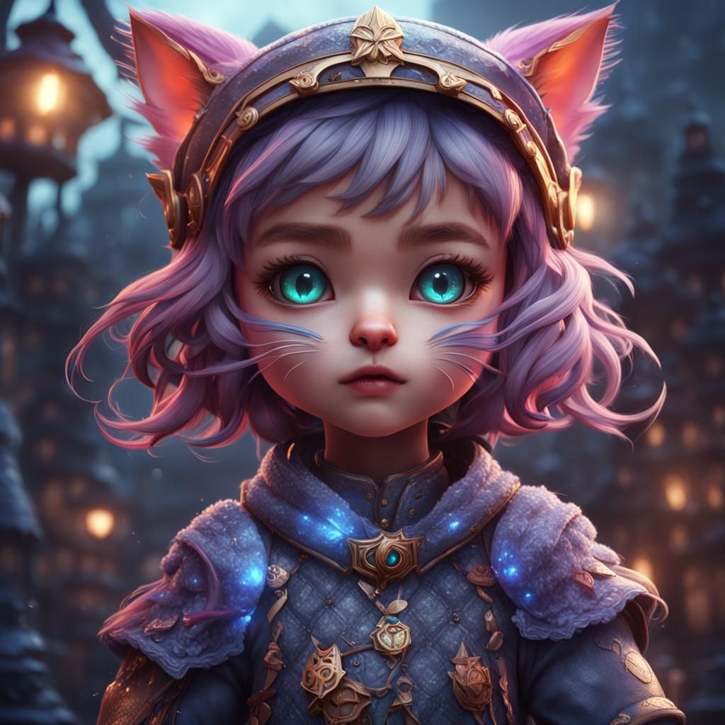 Fantasy Catgirl in Detailed Digital Painting
