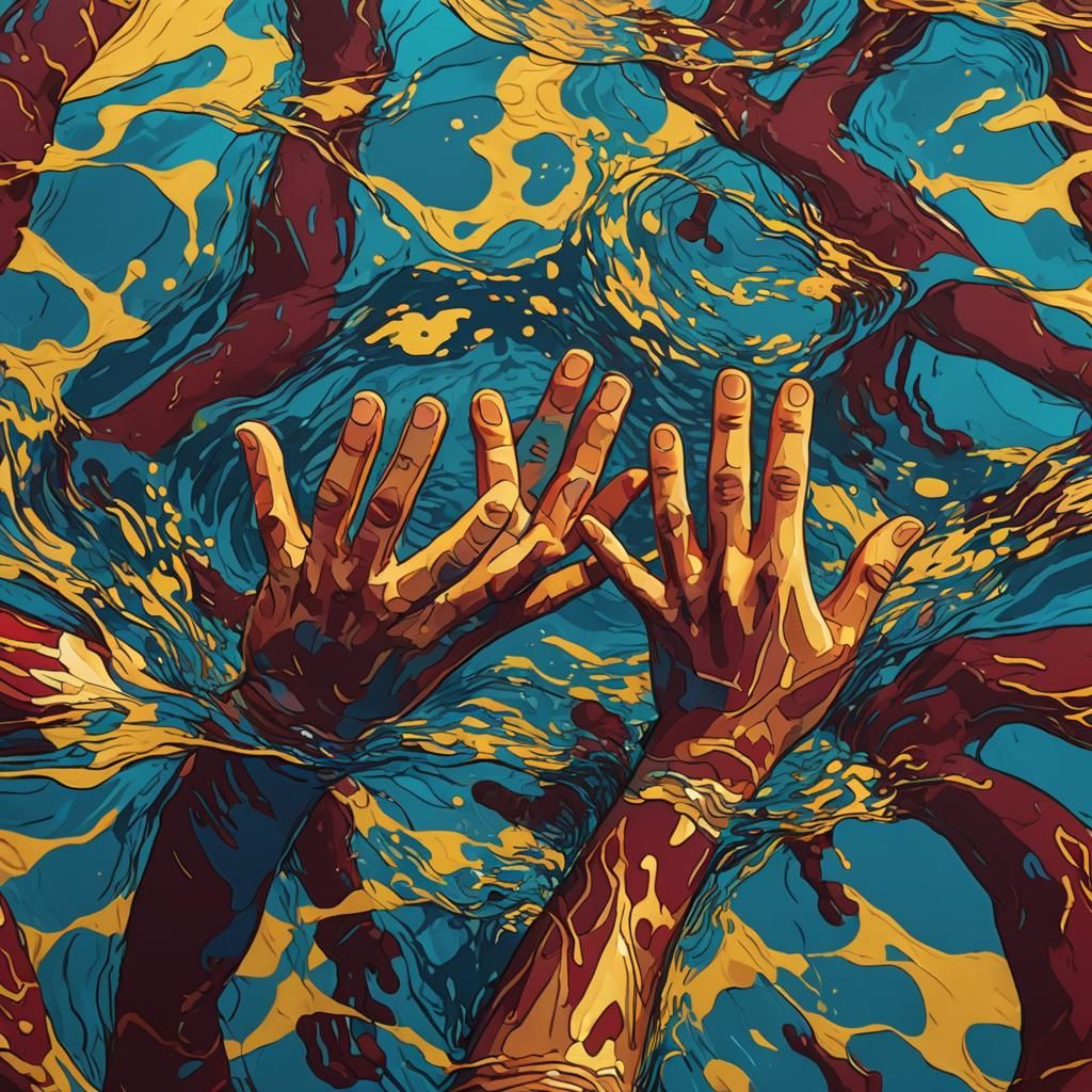 Boy Swimming: Pop Art Digital Screen Print