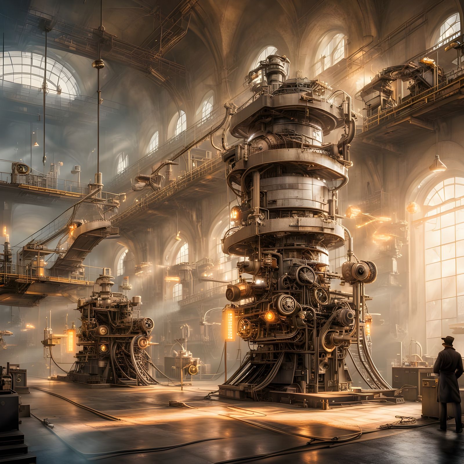 Steampunk power generation station