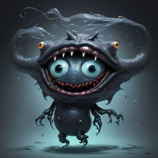 Glarb: A Hunched Creature with a Large Mouth and Floating Ey...