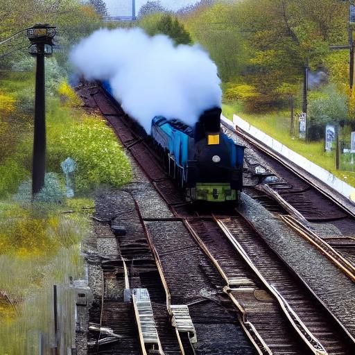 Vintage Steam Train Engine on Chicago Line