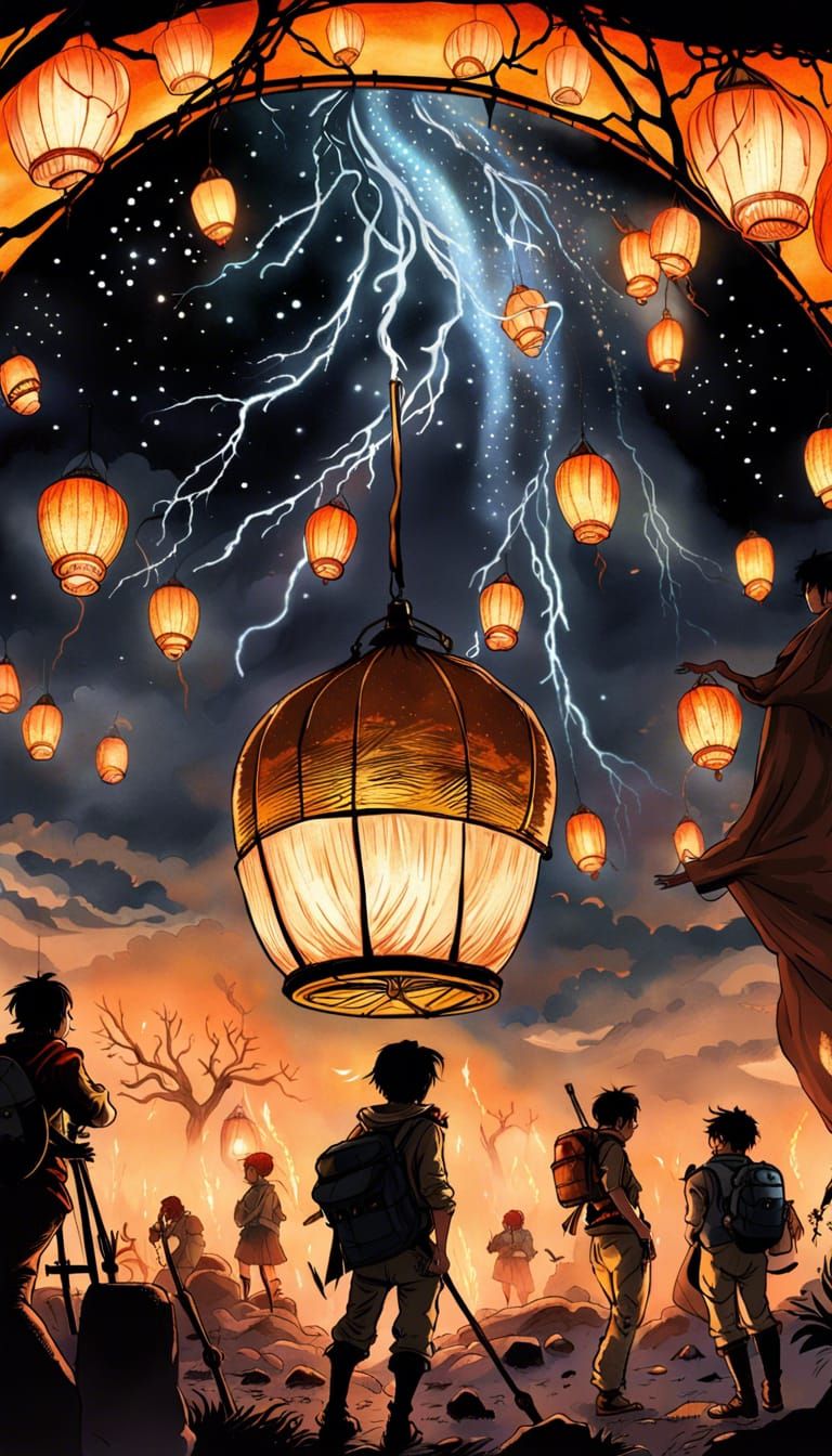 Pixies at Archaeological Dig Site in Ukiyo-e Style