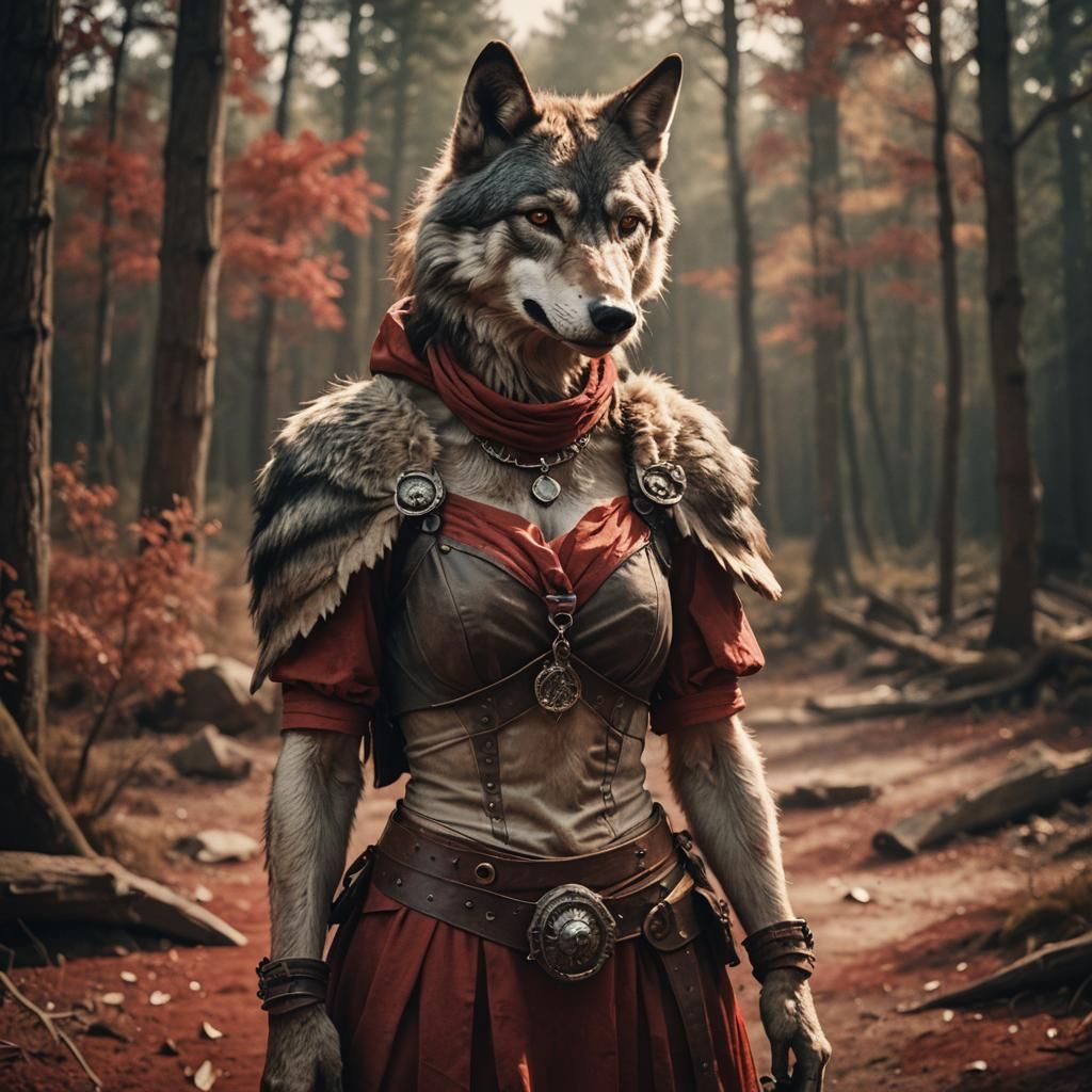 Dramatic Film Still of a Female Werewolf