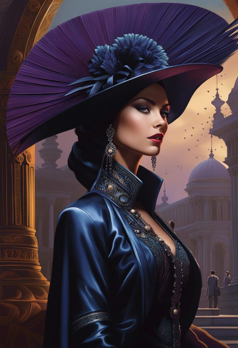 Victorian Vampire Portrait in Digital Fantasy Art Style