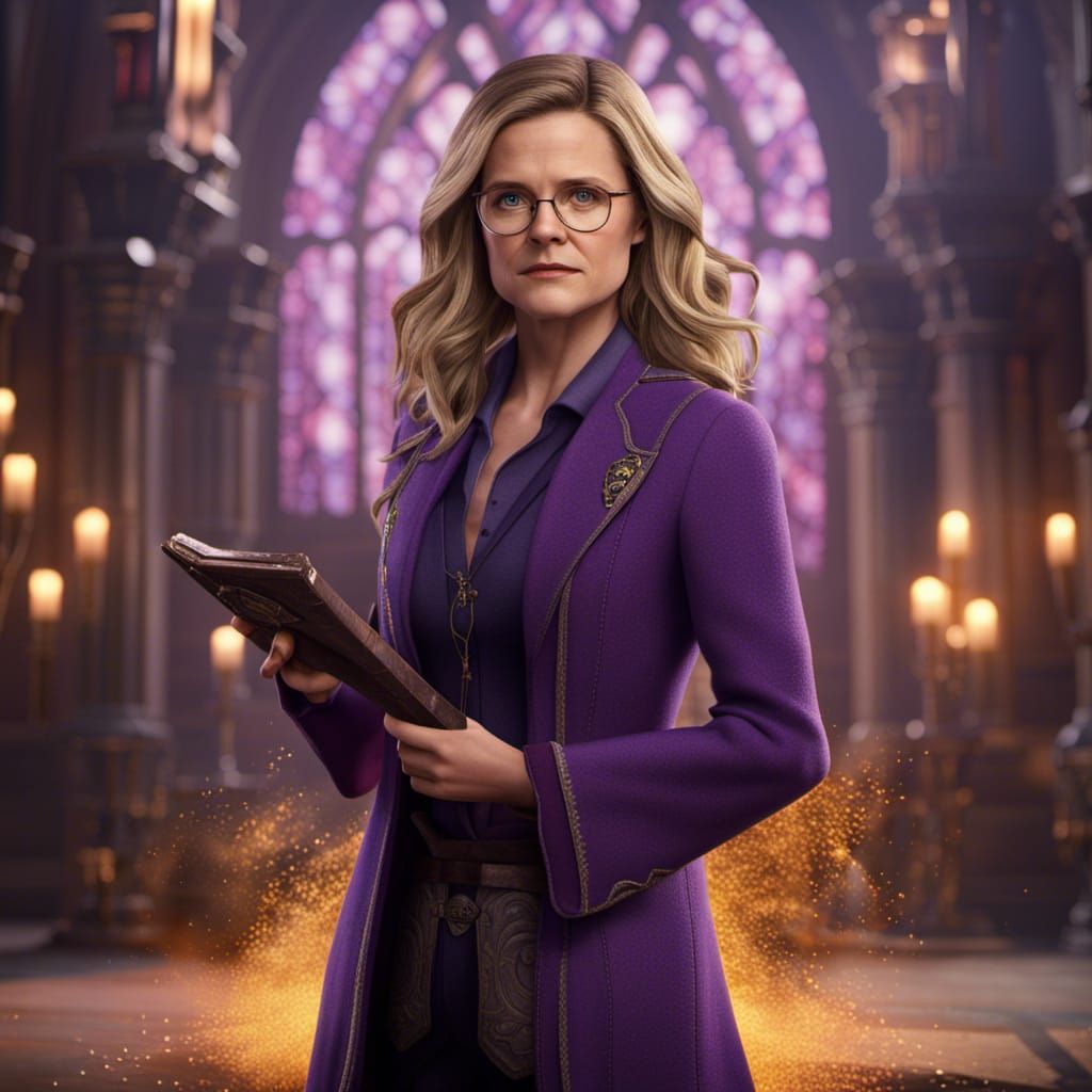Maggie Lawson as Wizard Professor in Detailed Matte Painting