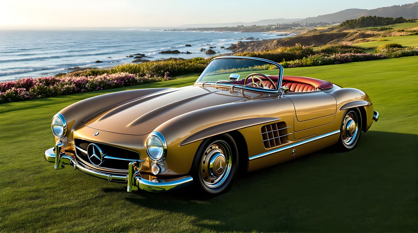 1955 Mercedes-Benz 300SL on Pebble Beach Lawn