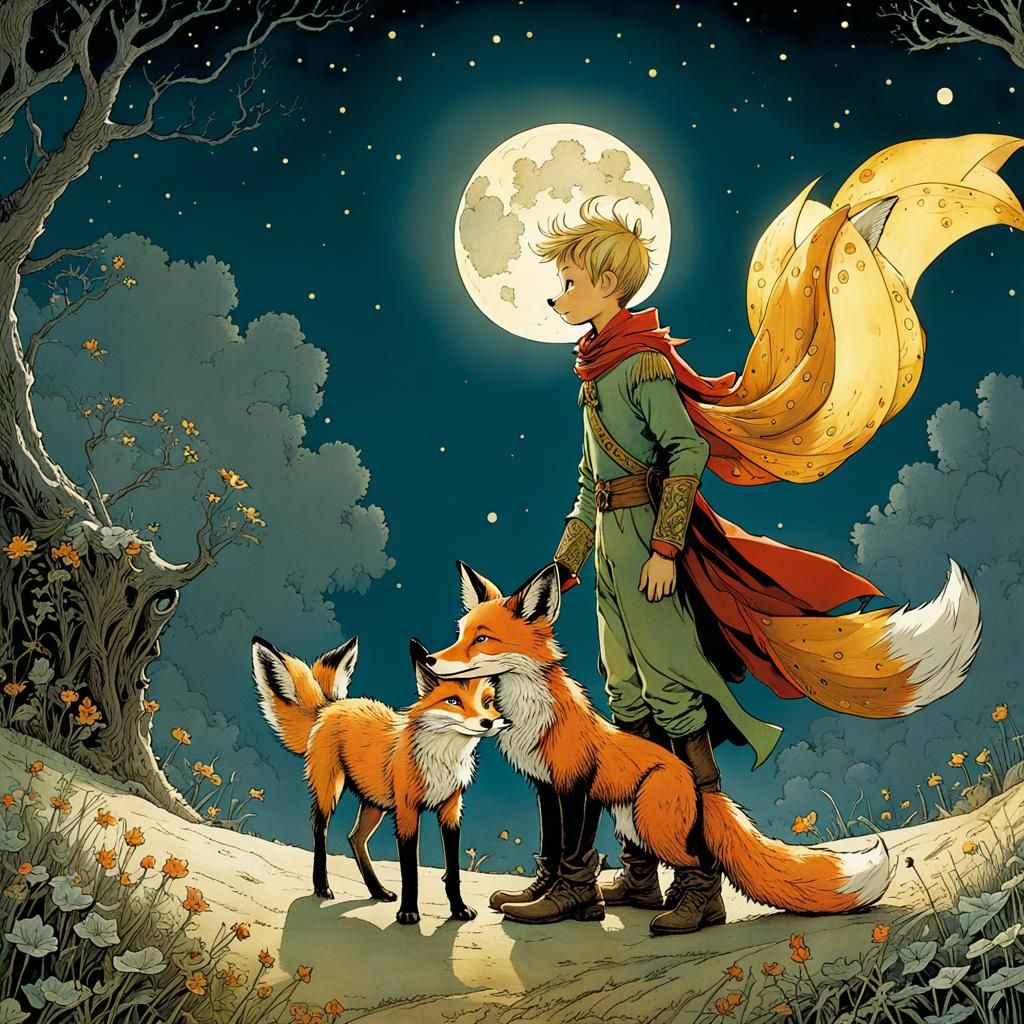 The Little Prince and Fox: Detailed Illustration