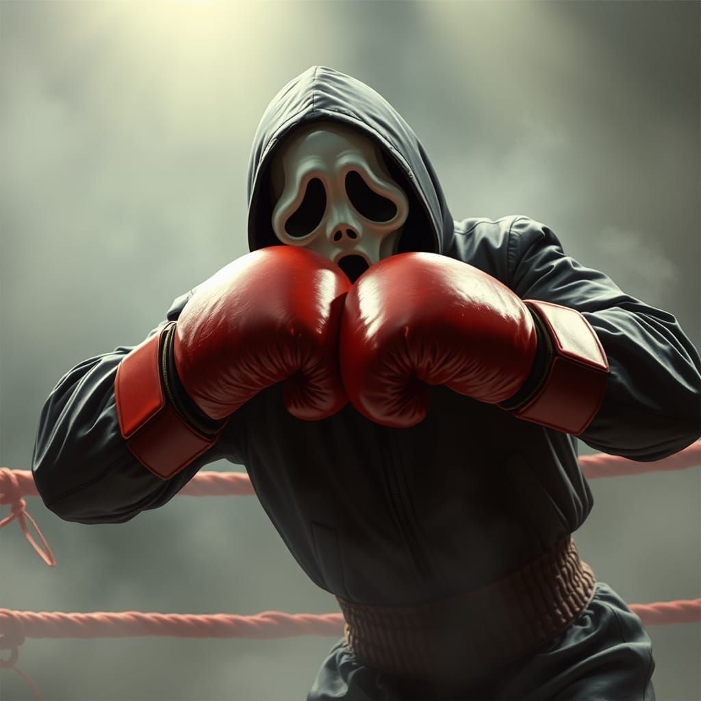 Ghostface in Boxing Match, Ethereal Fantasy Style