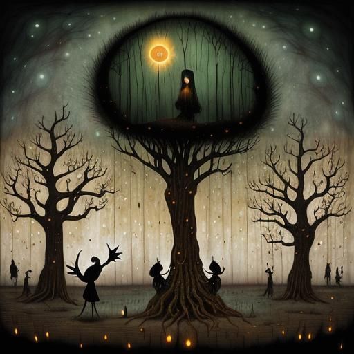 Surreal Expression of Sorrow and Despair