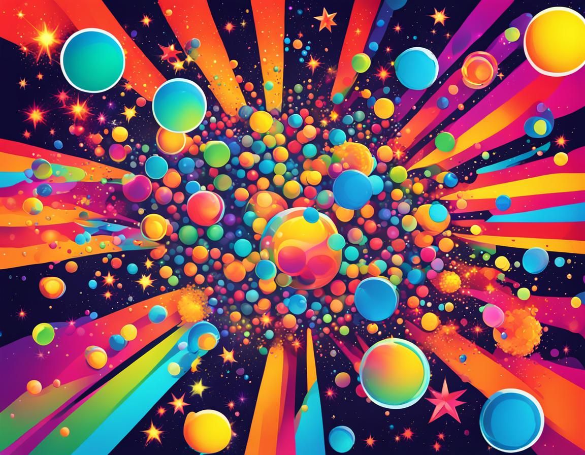 Psychedelic Pop Explosion of Stars and Bubbles
