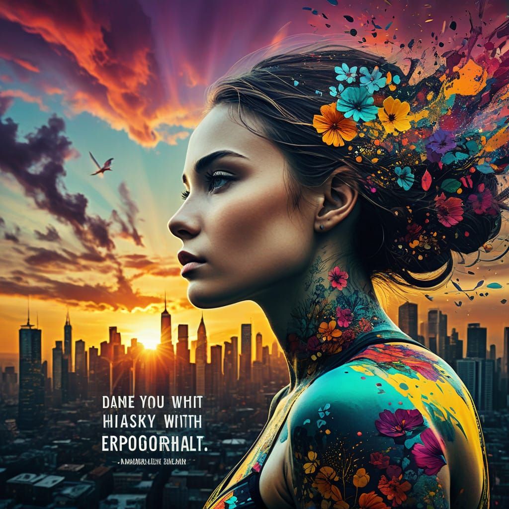 Empowering Self-Discovery in Vibrant 8K Collage