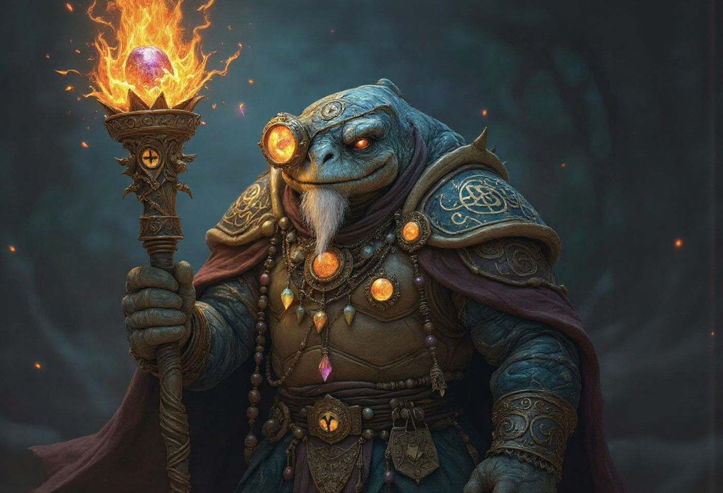 Tortle Wizard Illustration in Dungeons & Dragons Style
