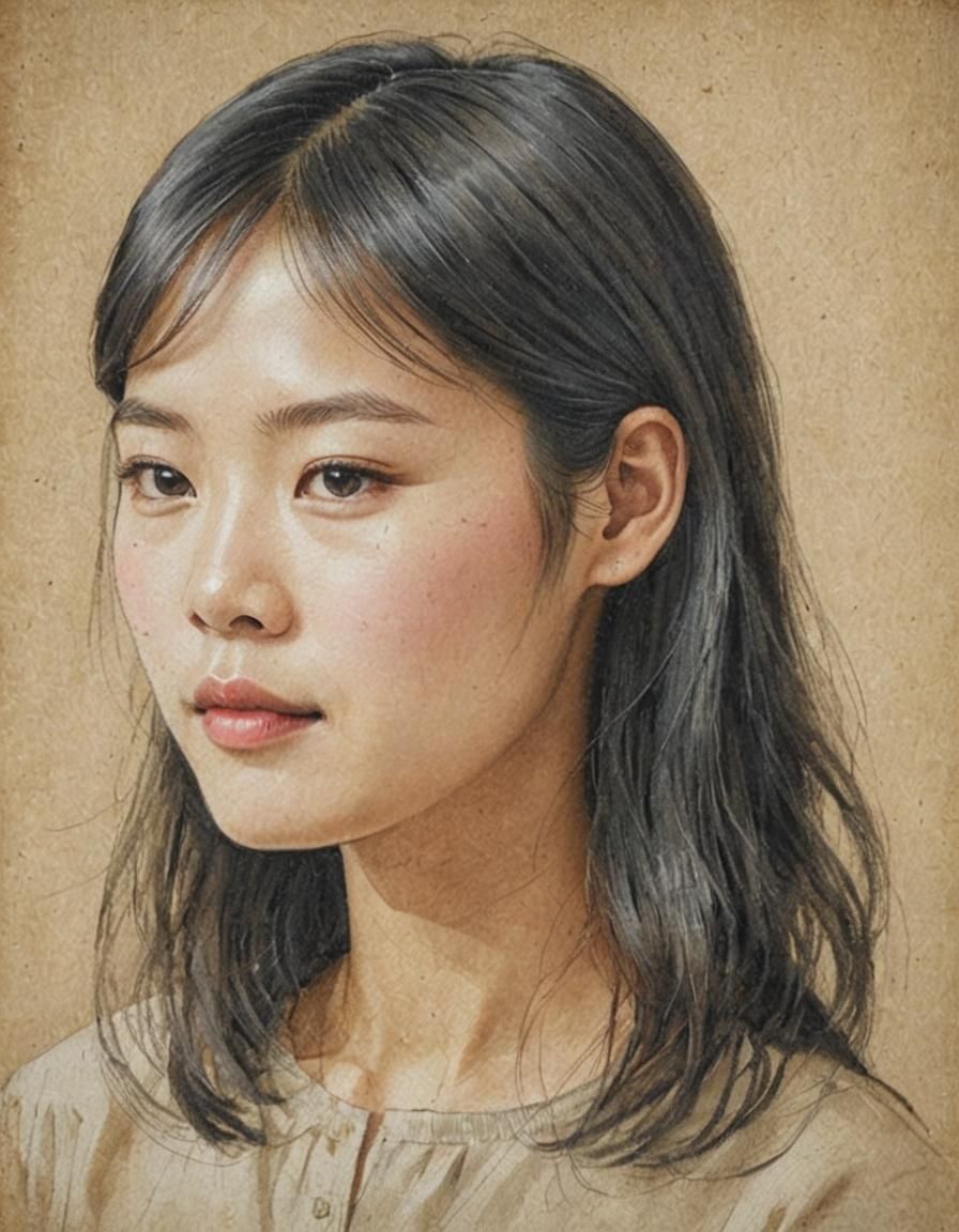 Beautiful Asian Woman Portrait, Age 25