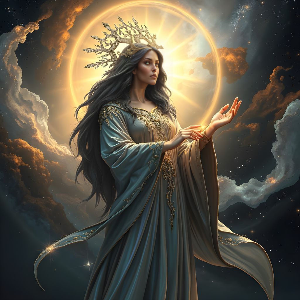 Celestial Sorceress in Art Nouveau Style