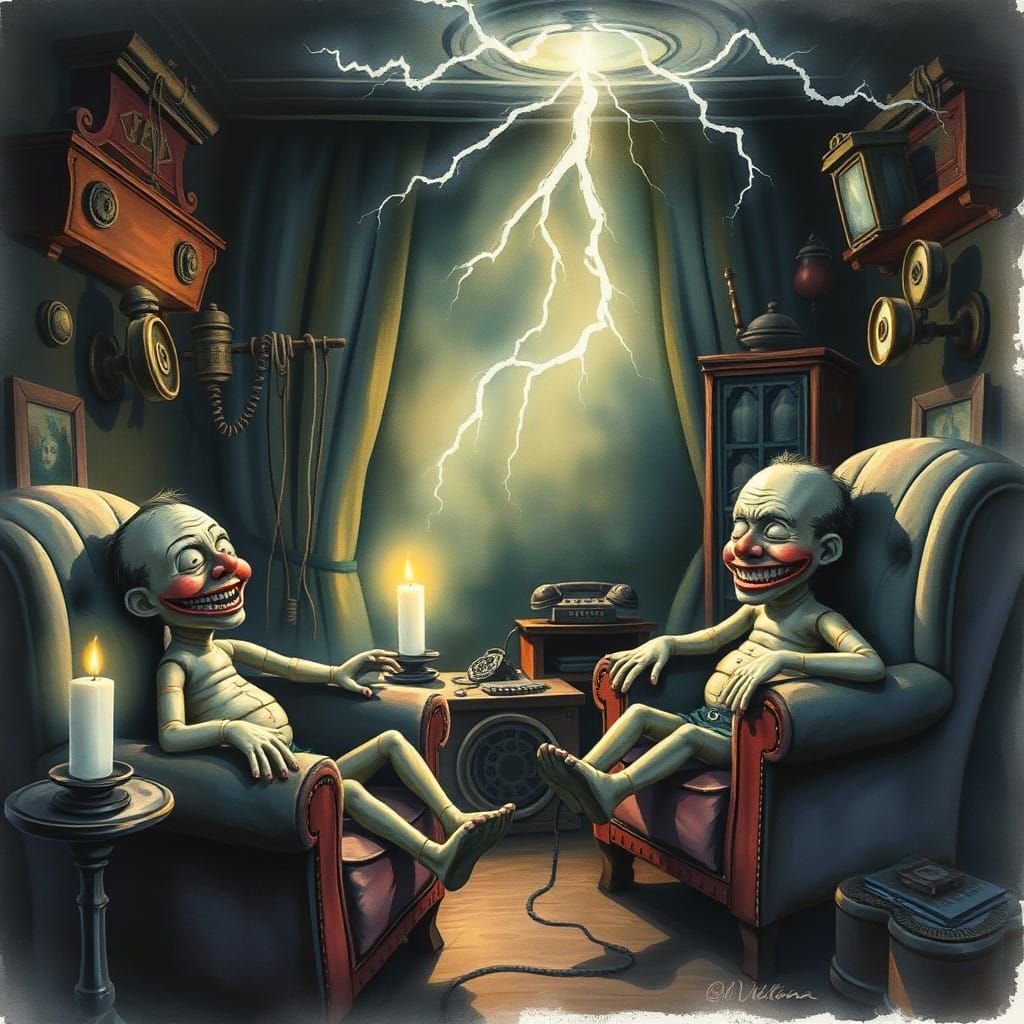 Creepy Children's TV Studio in German Expressionist Style