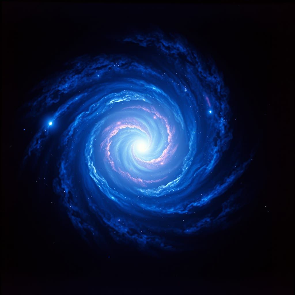 Cosmic Vortex in Electric Blue and Purple Hues