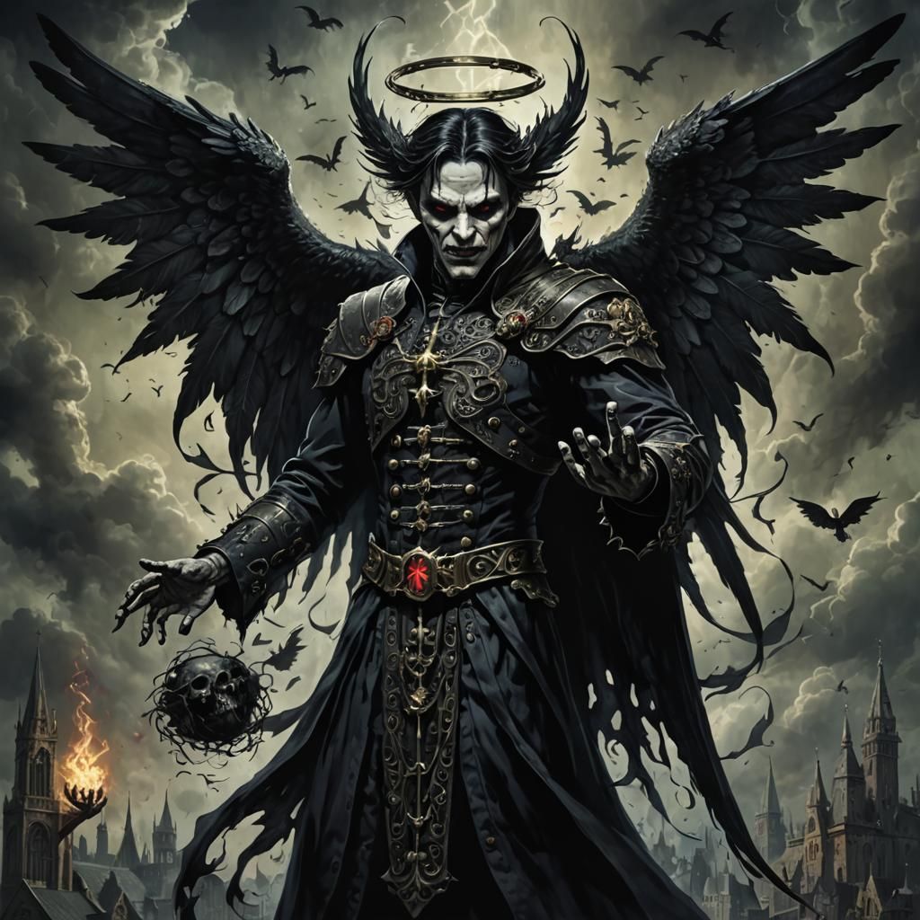 Gothic Demonic Angel Creature Holding an Object