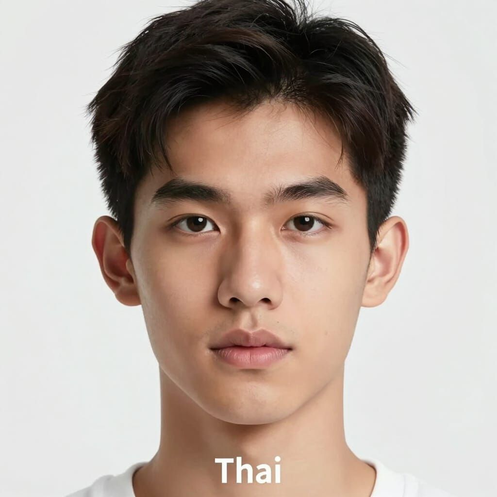 Photorealistic Portrait of a Young Thai Man