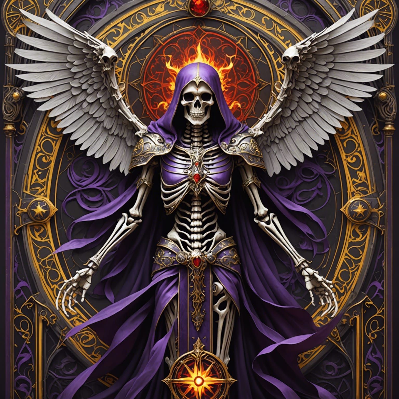 Tarot Card: The Judgement in Dark Fantasy Style
