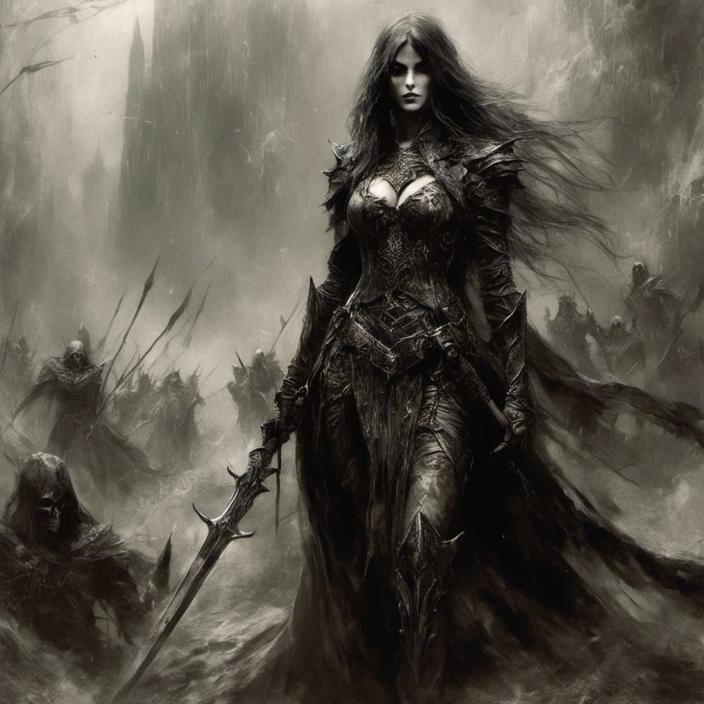 Dark Elf Paladin in Macabre Style