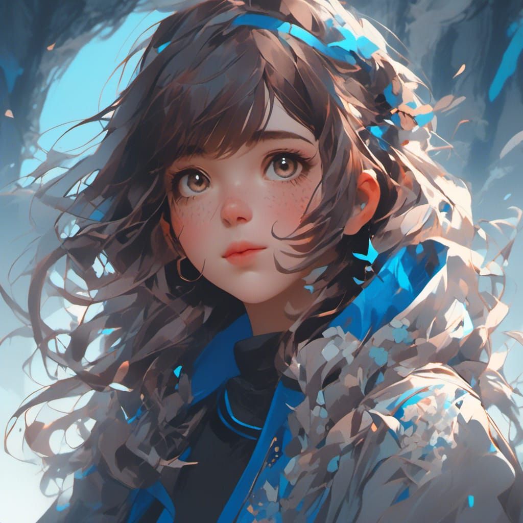 Girl with Brown Hair in Fantasy Art Style