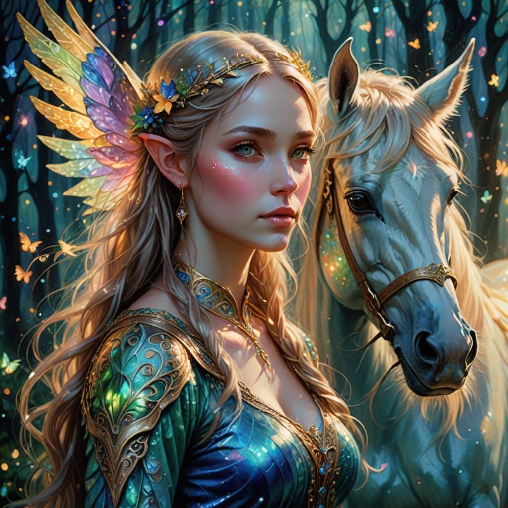 Ethereal Fairy in Whimsical Oil Painting