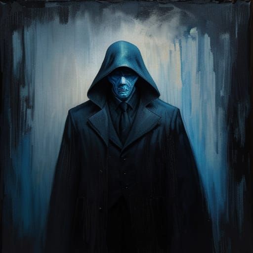 Mysterious Figure Emerges from Foggy Night in Neo-Impression...