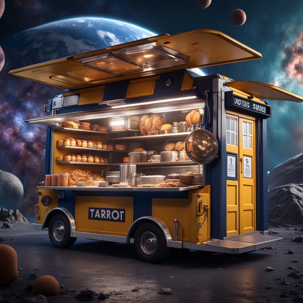 Tardis Food Truck in Space: 3D Game Cinematic
