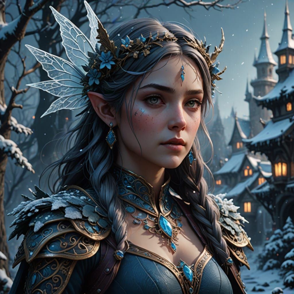 Winter Fairy in Vibrant Fantasy World