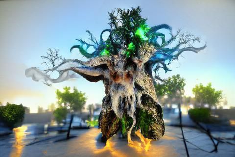 Ent Wizard Casting Magic in Hyperrealistic Style