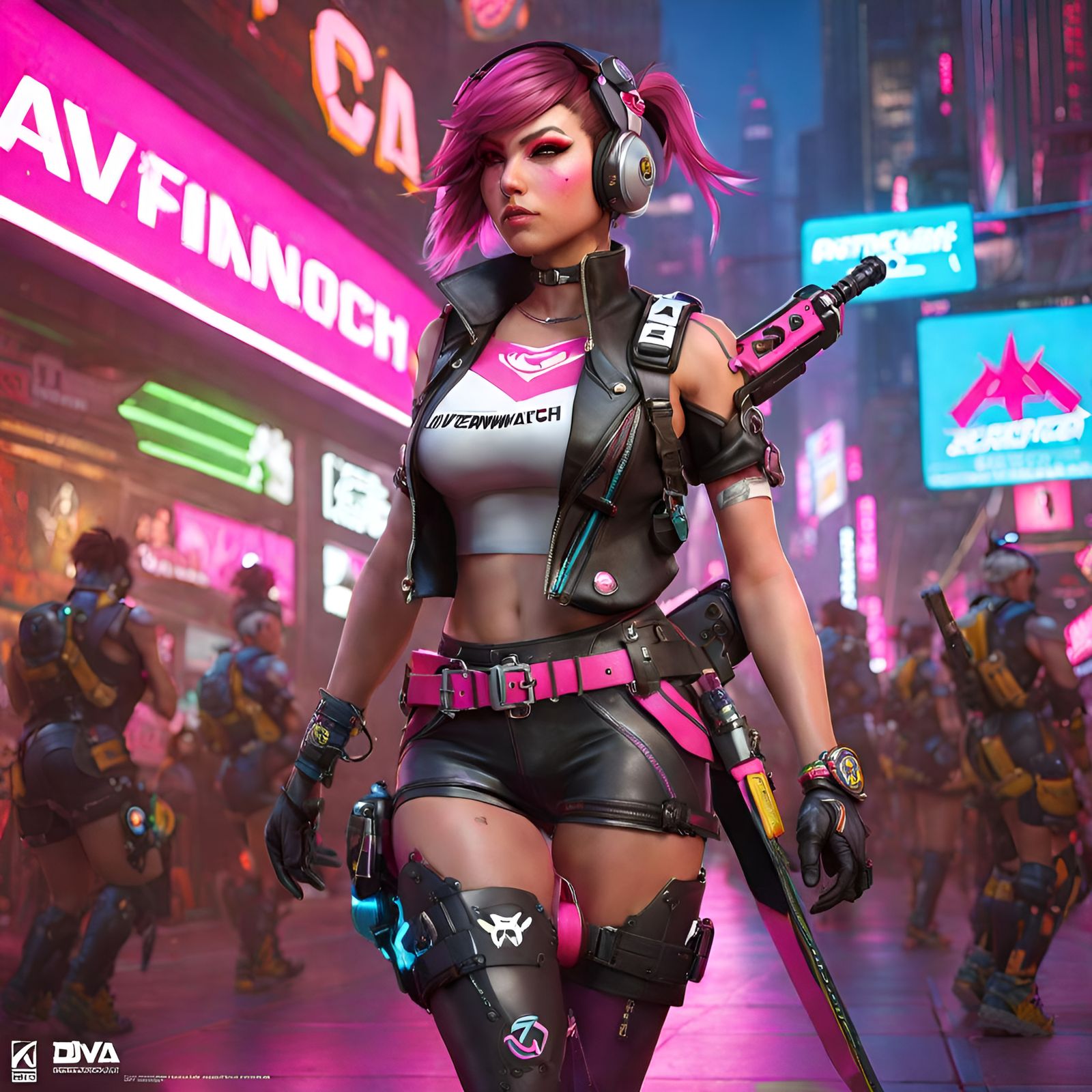 Cyberpunk DVA in Leather Harness