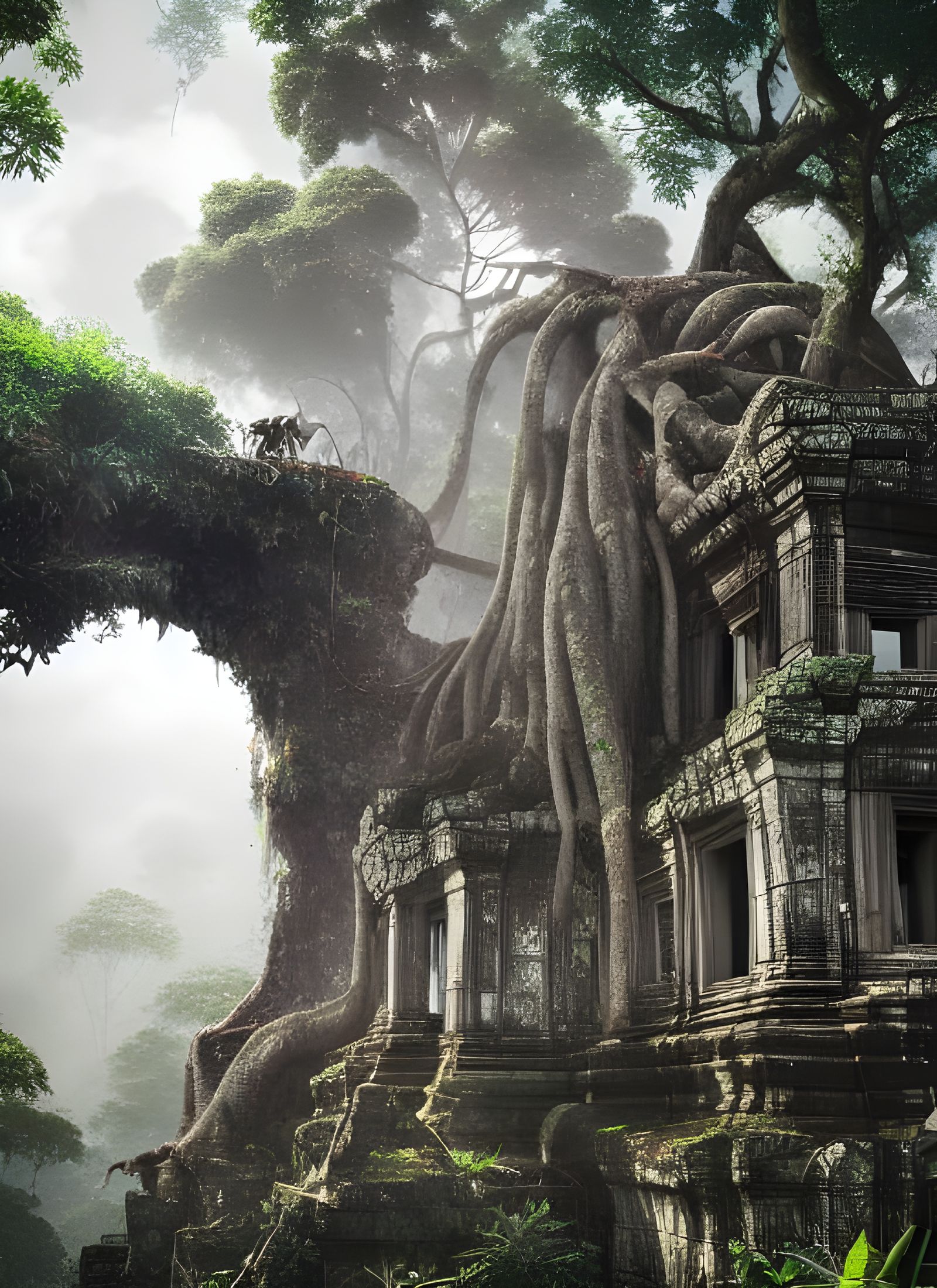 Angkor Ruins: Hyperdetailed Jungle Temple