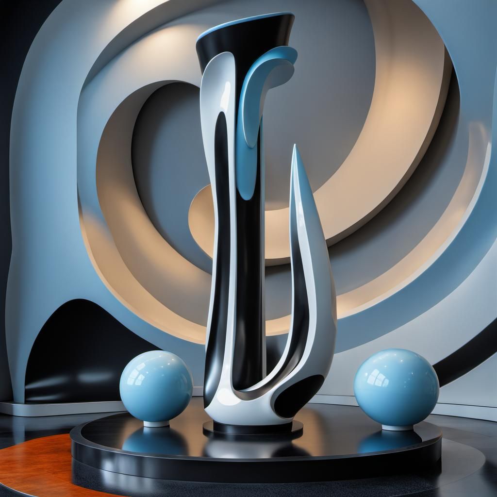 Futuristic Sculpture in Art Deco Style