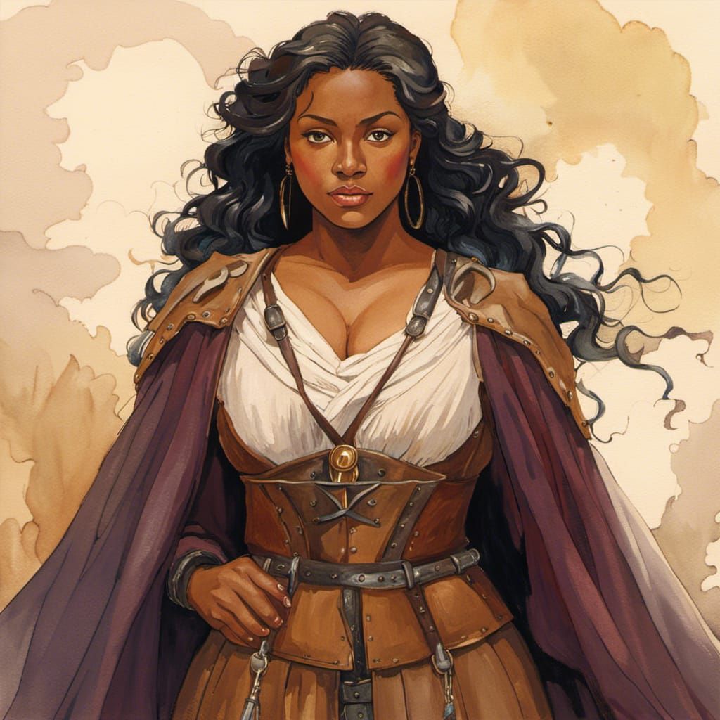 Medieval Woman in Watercolor Style by Studio Ghibli