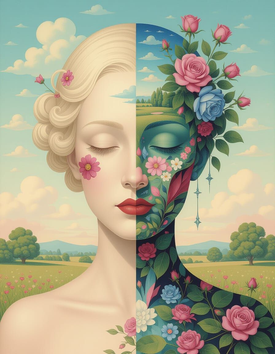 Surreal Artwork: United Human Emotions in Dreamscape