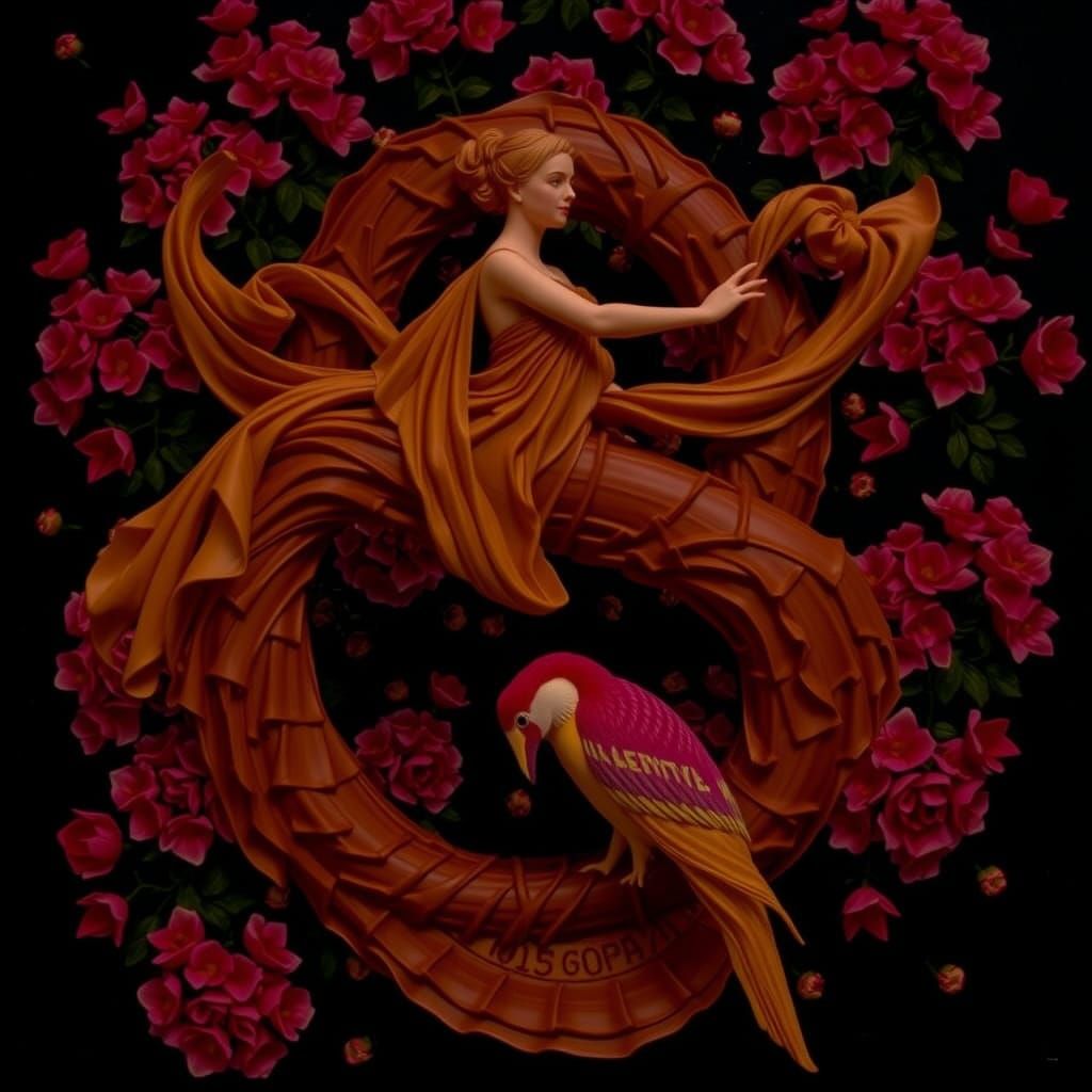 Surreal Yellow Dress Inspired by Bosch's Garden of Earthly D...