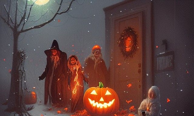 Halloween Christmas Celebration in Hyperdetailed Style
