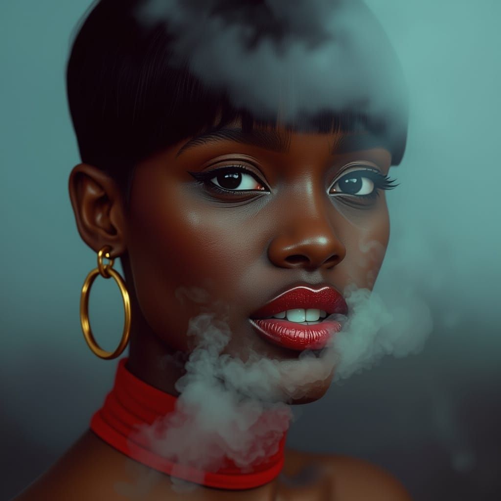 Young Woman in Eerie Mist, Golden Earrings