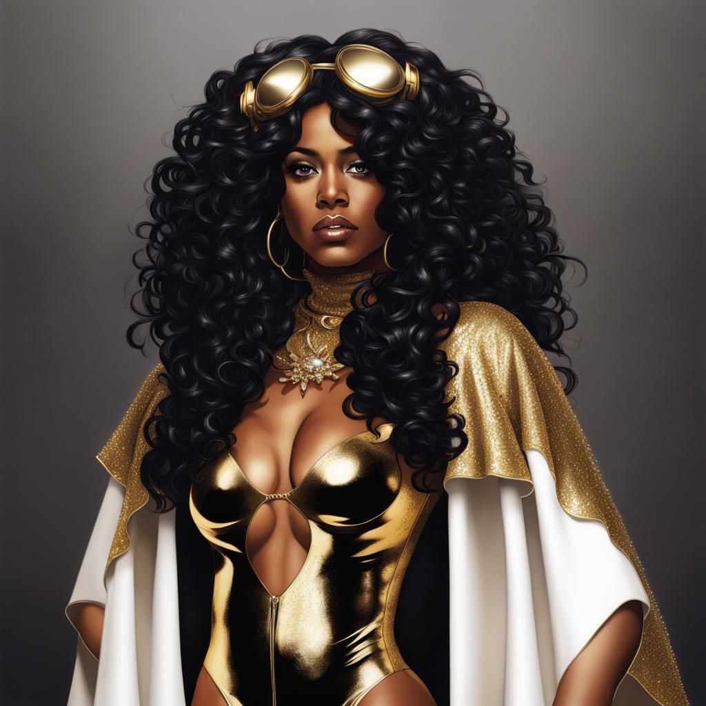 Hyperrealistic Graphic Art: DJ Black Woman