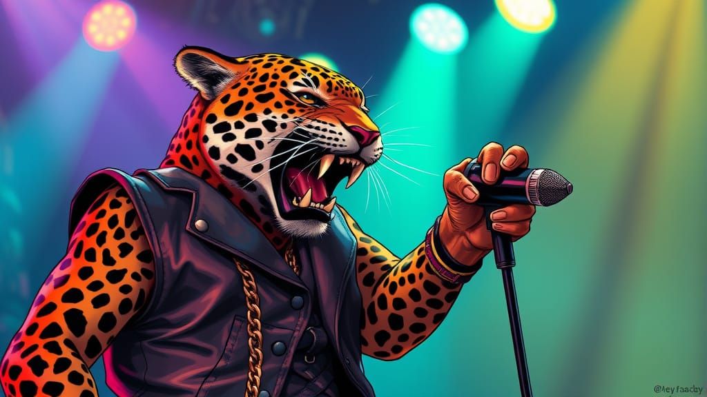 Singing Jaguar Rocks the Stage: Comic Book Art