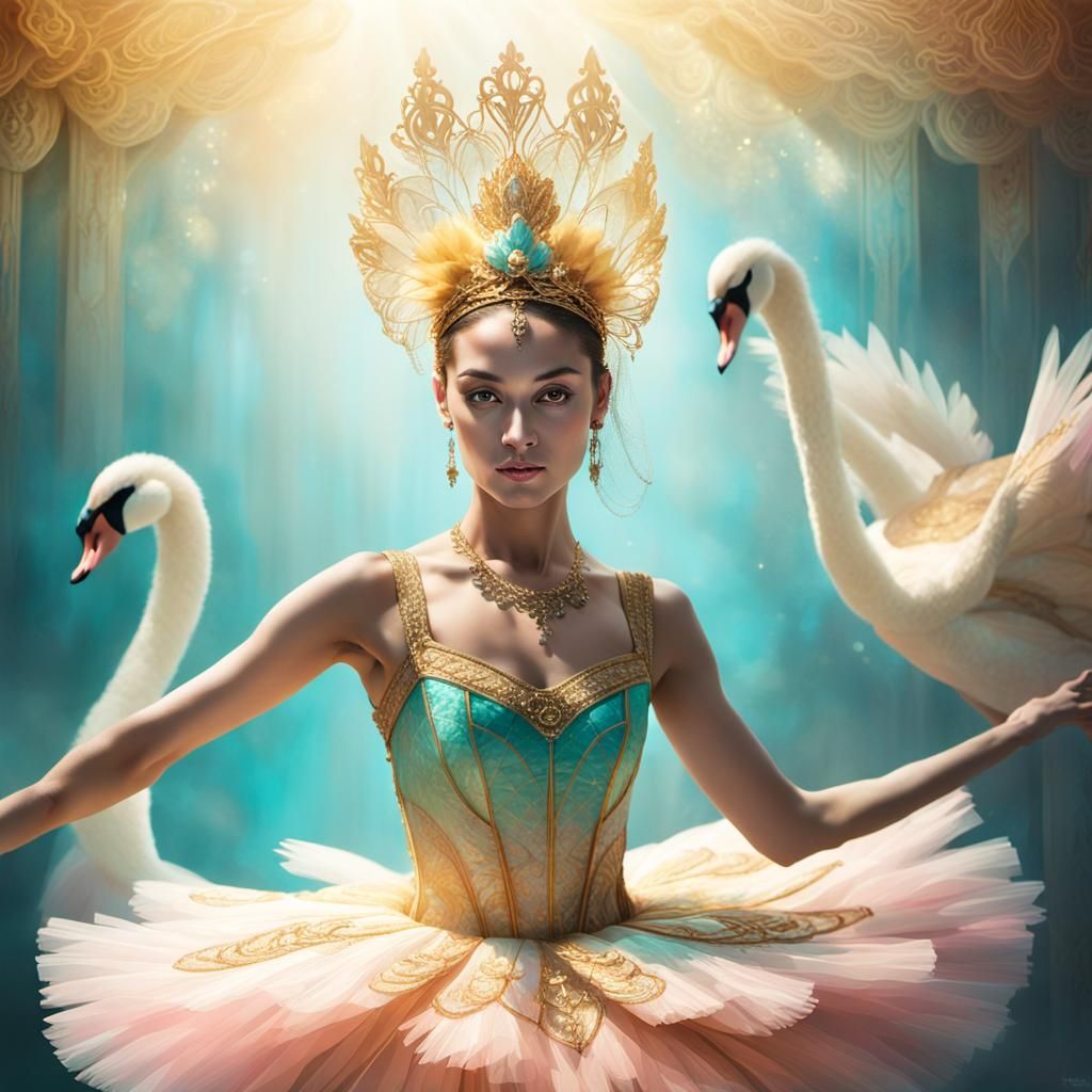 Swan Lake Ballerina Portrait in Artgerm Style